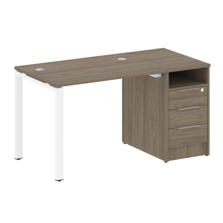 Metal System Рабочая станция с тумбой на П-образном м/к БП.РС-СТП-1.1 Вяз Благородный/Металл Белый 1412*720*750 Metal System Рабочая станция с тумбой на П-образном м/к БП.РС-СТП-1.1 Вяз Благородный/Металл Белый 1412*720*750