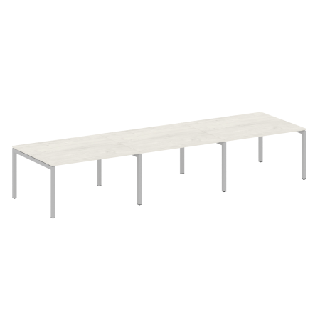 Metal System Quattro Переговорный стол (3 столешницы) на П-оразном м/к 50БП.ПРГ-3.3 Дуб Наварра/Металл Серый 4200*1235*750