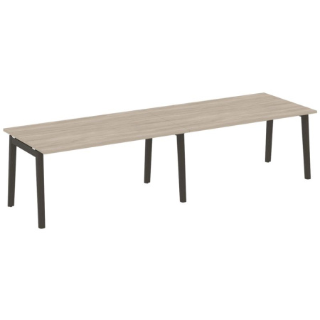 Onix Wood Стол переговорный (2 столешницы) OW.PRG-2.4 Дуб Аттик/Дуб Темный/Металл Антрацит 3160*980*750