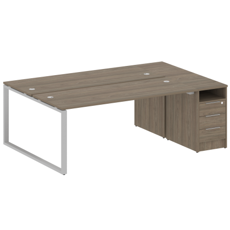Metal System Рабочая станция с тумбой на О-образном м/к БО.РС-СТП-2.5 Вяз Благородный/Металл Серый 2212*1475*750 Metal System Рабочая станция с тумбой на О-образном м/к БО.РС-СТП-2.5 Вяз Благородный/Металл Серый 2212*1475*750