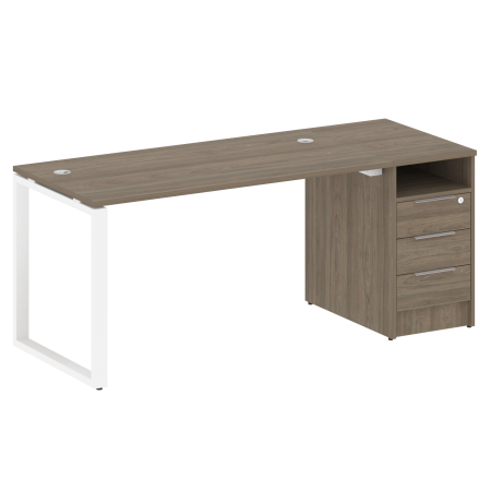 Metal System Рабочая станция с тумбой на О-образном м/к БО.РС-СТП-1.3 Вяз Благородный/Металл Белый 1812*720*750 Metal System Рабочая станция с тумбой на О-образном м/к БО.РС-СТП-1.3 Вяз Благородный/Металл Белый 1812*720*750