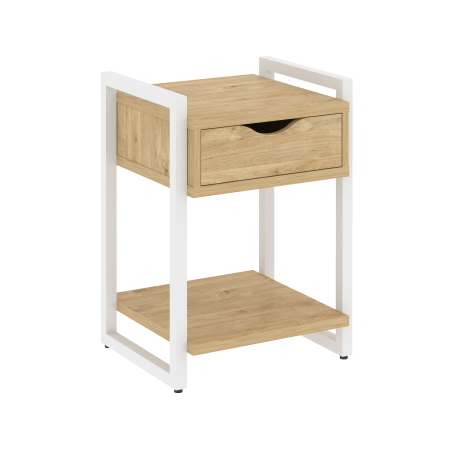 Loft Тумба на регулируемых опорах с ящ. и полкой VR.L-T1.O Тиквуд Светлый/Металл Белый 500*460*719
