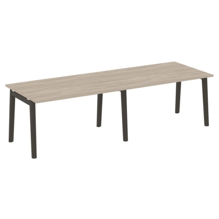 Onix Wood Стол переговорный (2 столешницы) OW.PRG-2.3 Дуб Аттик/Дуб Темный/Металл Антрацит 2760*980*750