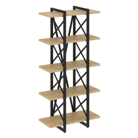 Loft Стеллаж на рег. опорах-5 полок VR.L-MST.O-5.4V Тиквуд Светлый/Металл Черный 800*400*1650