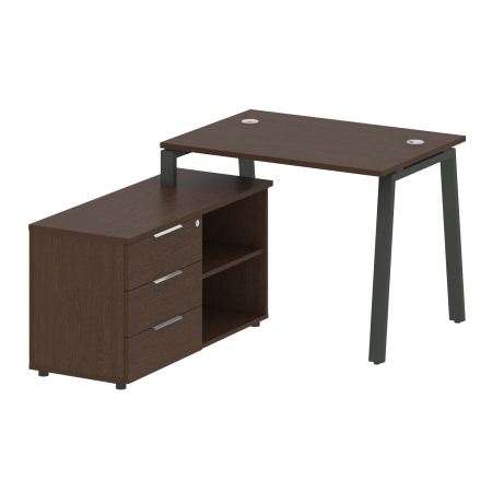 Metal System Рабочая станция с тумбой на А-образном м/к БА.РС-СТС-2.1 (L) Венге Цаво/Металл Антрацит 1100*1520*750 Metal System Рабочая станция с тумбой на А-образном м/к БА.РС-СТС-2.1 (L) Венге Цаво/Металл Антрацит 1100*1520*750