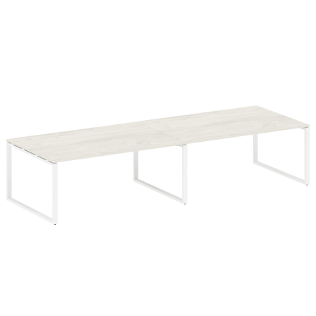 Metal System Переговорный стол (2 столешницы) на О-образном м/к БО.ПРГ-2.5 Дуб Наварра/Металл Белый 3600*1235*750 Metal System Переговорный стол (2 столешницы) на О-образном м/к БО.ПРГ-2.5 Дуб Наварра/Металл Белый 3600*1235*750