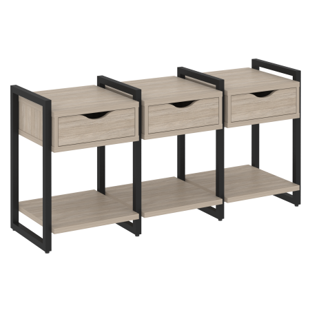 Loft Тумба на регулируемых опорах VR.L-TN-4.O Дуб Аттик/Металл Черный 1440*460*719