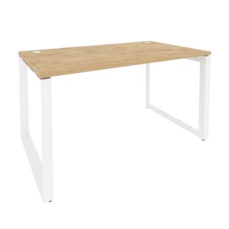 Onix Стол рабочий на О-образном м/к O.MO-SP-3.8 Тиквуд Светлый/Металл Белый 1380*800*750 Onix Стол рабочий на О-образном м/к O.MO-SP-3.8 Тиквуд Светлый/Металл Белый 1380*800*750