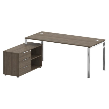 Metal System Direct Стол руковод. с тумбой БГ.СРТ-5.8 (L) Вяз Благородный/Нержавеющая Сталь 1900*1620*750 Metal System Direct Стол руковод. с тумбой БГ.СРТ-5.8 (L) Вяз Благородный/Нержавеющая Сталь 1900*1620*750
