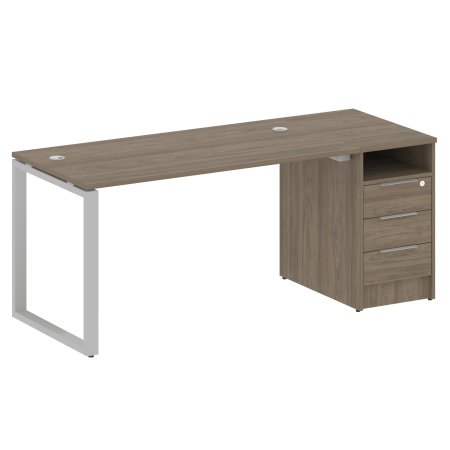 Metal System Рабочая станция с тумбой на О-образном м/к БО.РС-СТП-1.3 Вяз Благородный/Металл Серый 1812*720*750 Metal System Рабочая станция с тумбой на О-образном м/к БО.РС-СТП-1.3 Вяз Благородный/Металл Серый 1812*720*750