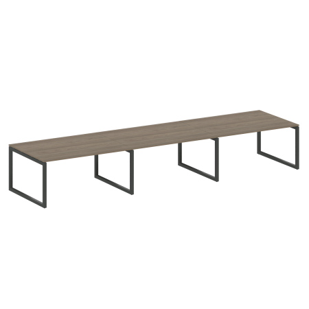 Metal System Quattro Переговорный стол (3 столешницы) на О-оразном м/к 50БО.ПРГ-3.4 Вяз Благородный/Металл Антрацит 4800*1235*750
