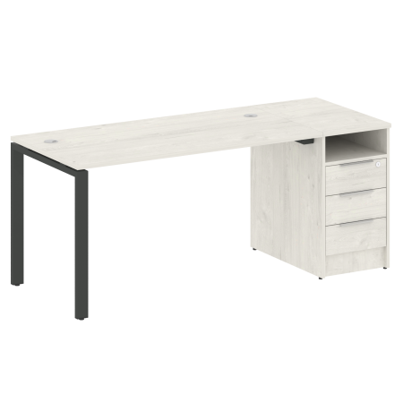 Metal System Рабочая станция с тумбой на П-образном м/к БП.РС-СТП-1.3 Дуб Наварра/Металл Антрацит 1812*720*750 Metal System Рабочая станция с тумбой на П-образном м/к БП.РС-СТП-1.3 Дуб Наварра/Металл Антрацит 1812*720*750