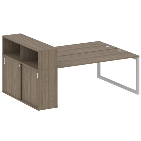 Metal System Quattro Рабочая станция с шкафом-купе на О-образном м/к 50БО.РС-СШК-2.5 Т Вяз Благородный/Металл Серый 2210*1475*1098 Metal System Quattro Рабочая станция с шкафом-купе на О-образном м/к 50БО.РС-СШК-2.5 Т Вяз Благородный/Металл Серый 2210*1475*1098