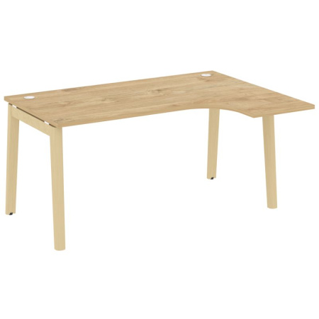 Onix Wood Стол эргономичный правый OW.SA-4 (R) Тиквуд Светлый/Дуб Светлый/Металл Белый 1580*1180*750 (800/460)