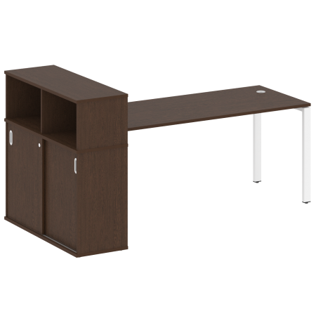 Metal System Стол письменный с шкафом-купе на П-образном м/к БП.РС-СШК-3.5 Т Венге Цаво/Металл Белый 2210*1120*1098 Metal System Стол письменный с шкафом-купе на П-образном м/к БП.РС-СШК-3.5 Т Венге Цаво/Металл Белый 2210*1120*1098