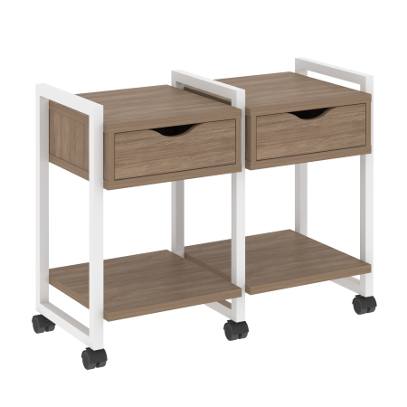 Loft Тумба на колесных опорах VR.L-TN-1.K Дуб Аризона/Металл Белый 970*460*767