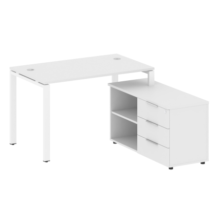 Metal System Рабочая станция с тумбой на П-образном м/к БП.РС-СТС-2.2 (R) Белый/Металл Белый 1300*1520*750 Metal System Рабочая станция с тумбой на П-образном м/к БП.РС-СТС-2.2 (R) Белый/Металл Белый 1300*1520*750