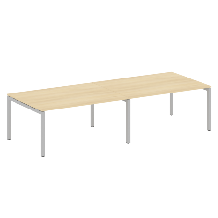 Metal System Quattro Переговорный стол (2 столешницы) на П-образном м/к 50БП.ПРГ-2.4 Акация Лорка/Металл Серый 3200*1235*750