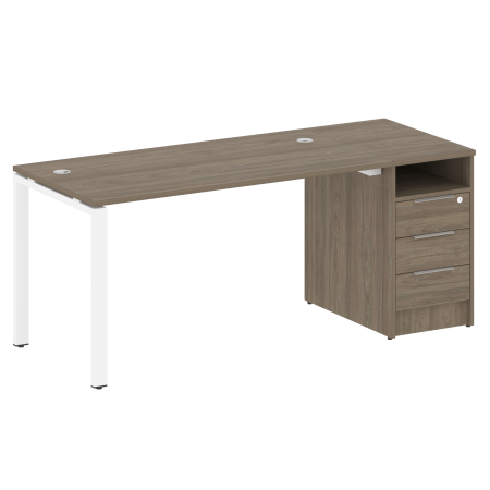 Metal System Рабочая станция с тумбой на П-образном м/к БП.РС-СТП-1.3 Вяз Благородный/Металл Белый 1812*720*750 Metal System Рабочая станция с тумбой на П-образном м/к БП.РС-СТП-1.3 Вяз Благородный/Металл Белый 1812*720*750