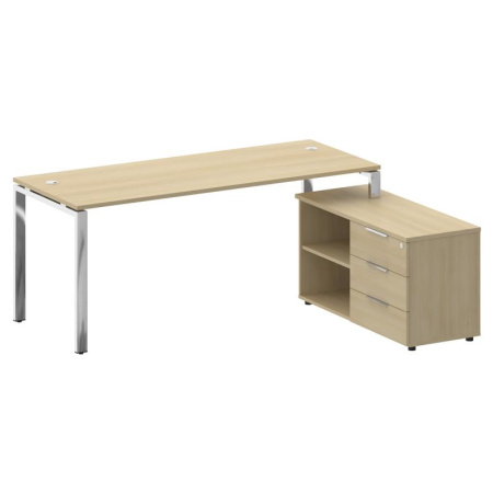 Metal System Direct Стол руковод. с тумбой БГ.СРТ-5.7 (R) Акация Лорка/Нержавеющая Сталь 1900*1520*750 Metal System Direct Стол руковод. с тумбой БГ.СРТ-5.7 (R) Акация Лорка/Нержавеющая Сталь 1900*1520*750