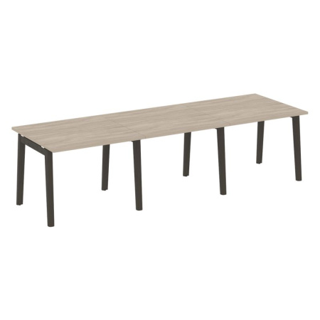 Onix Wood Стол переговорный (3 столешницы) OW.PRG-3.1 Дуб Аттик/Дуб Темный/Металл Антрацит 2940*980*750