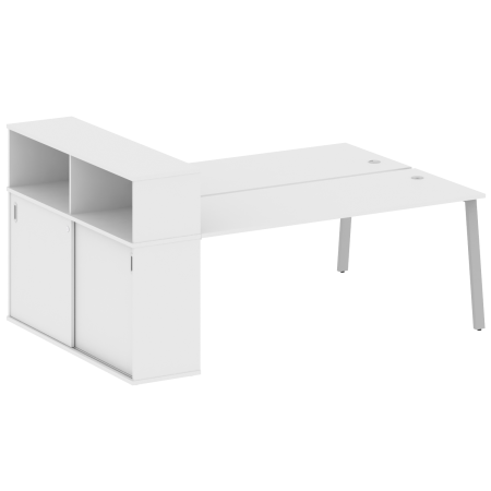 Metal System Рабочая станция с шкафом-купе на А-образном м/к БА.РС-СШК-2.5 Т Белый/Металл Серый 2210*1475*1098 Metal System Рабочая станция с шкафом-купе на А-образном м/к БА.РС-СШК-2.5 Т Белый/Металл Серый 2210*1475*1098