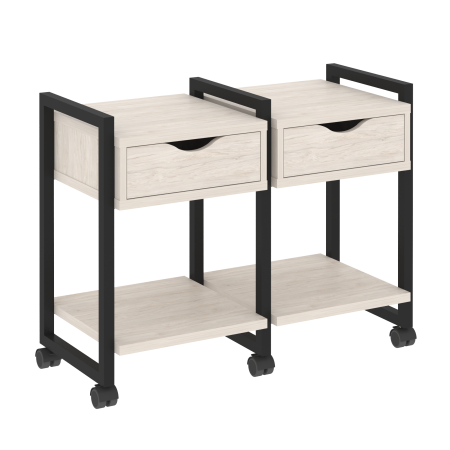 Loft Тумба на колесных опорах VR.L-TN-1.K Денвер Светлый/Металл Черный 970*460*767