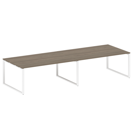 Metal System Переговорный стол (2 столешницы) на О-образном м/к БО.ПРГ-2.5 Вяз Благородный/Металл Белый 3600*1235*750 Metal System Переговорный стол (2 столешницы) на О-образном м/к БО.ПРГ-2.5 Вяз Благородный/Металл Белый 3600*1235*750