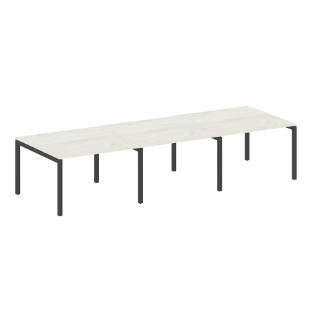 Metal System Quattro Переговорный стол (3 столешницы) на П-оразном м/к 50БП.ПРГ-3.2 Дуб Наварра/Металл Антрацит 3600*1235*750