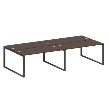 Metal System Рабочая станция на 4 места на О-образном м/к БО.СМ-4.4 Венге Цаво/Металл Антрацит 3200*1475*750 Metal System Рабочая станция на 4 места на О-образном м/к БО.СМ-4.4 Венге Цаво/Металл Антрацит 3200*1475*750