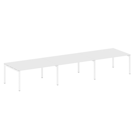 Metal System Quattro Переговорный стол (3 столешницы) на П-оразном м/к 50БП.ПРГ-3.4 Белый/Металл Белый 4800*1235*750