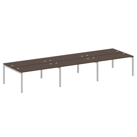 Metal System Quattro Рабочая станция на 6 раб. мест на П-образном м/к 50БП.СМ-6.4 Венге Цаво/Металл Серый 4800*1475*750