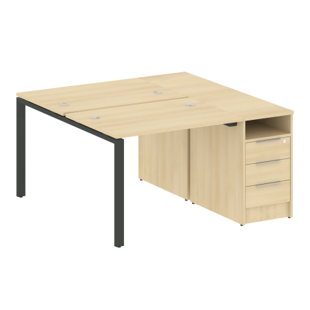 Metal System Рабочая станция с тумбой на П-образном м/к БП.РС-СТП-2.1 Акация Лорка/Металл Антрацит 1412*1475*750 Metal System Рабочая станция с тумбой на П-образном м/к БП.РС-СТП-2.1 Акация Лорка/Металл Антрацит 1412*1475*750