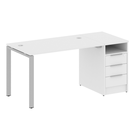 Metal System Рабочая станция с тумбой на П-образном м/к БП.РС-СТП-1.2 Белый/Металл Серый 1612*720*750 Metal System Рабочая станция с тумбой на П-образном м/к БП.РС-СТП-1.2 Белый/Металл Серый 1612*720*750