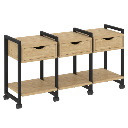 Loft Тумба на колесных опорах VR.L-TN-4.K Тиквуд Светлый/Металл Черный 1440*460*767