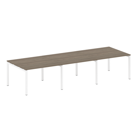 Metal System Quattro Переговорный стол (3 столешницы) на П-оразном м/к 50БП.ПРГ-3.2 Вяз Благородный/Металл Белый 3600*1235*750