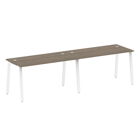 Metal System Рабочая станция на 2 места на А-образном м/к БА.СМ-2.3 Вяз Благородный/Металл Белый 2800*720*750 Metal System Рабочая станция на 2 места на А-образном м/к БА.СМ-2.3 Вяз Благородный/Металл Белый 2800*720*750