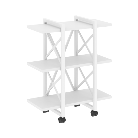 Loft Стеллаж на колесных опорах-3 полки VR.L-MST.K-3.4V Белый Бриллиант/Металл Белый 800*400*968