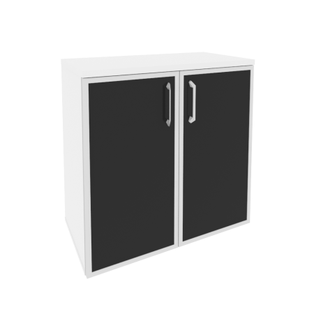 Onix Шкаф низкий широкий O.ST-3.2 R black Белый Бриллиант/Cтекло Black 800*420*823
