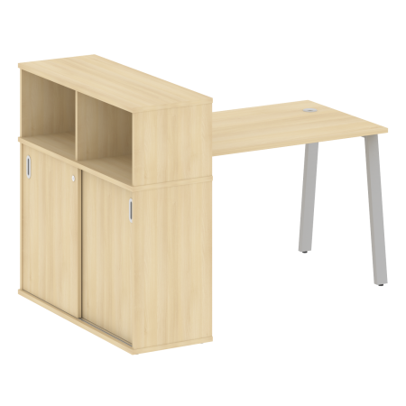 Metal System Стол письменный с шкафом-купе на А-образном м/к БА.РС-СШК-3.2 Т Акация Лорка/Металл Серый 1610*1120*1098 Metal System Стол письменный с шкафом-купе на А-образном м/к БА.РС-СШК-3.2 Т Акация Лорка/Металл Серый 1610*1120*1098