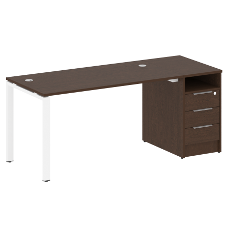 Metal System Рабочая станция с тумбой на П-образном м/к БП.РС-СТП-1.3 Венге Цаво/Металл Белый 1812*720*750 Metal System Рабочая станция с тумбой на П-образном м/к БП.РС-СТП-1.3 Венге Цаво/Металл Белый 1812*720*750