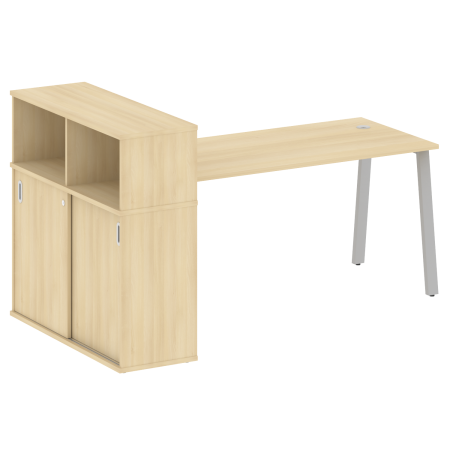 Metal System Стол письменный с шкафом-купе на А-образном м/к БА.РС-СШК-3.4 Т Акация Лорка/Металл Серый 2010*1120*1098 Metal System Стол письменный с шкафом-купе на А-образном м/к БА.РС-СШК-3.4 Т Акация Лорка/Металл Серый 2010*1120*1098