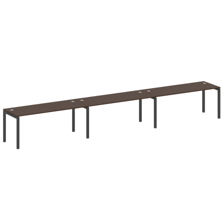 Metal System Quattro Рабочая станция на 3 места на П-образном м/к 50БП.СМ-3.5 Венге Цаво/Металл Антрацит 5400*720*750