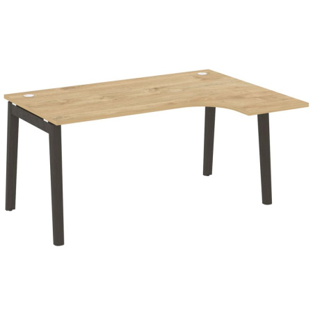 Onix Wood Стол эргономичный правый OW.SA-4 (R) Тиквуд Светлый/Дуб Темный/Металл Антрацит 1580*1180*750 (800/460)