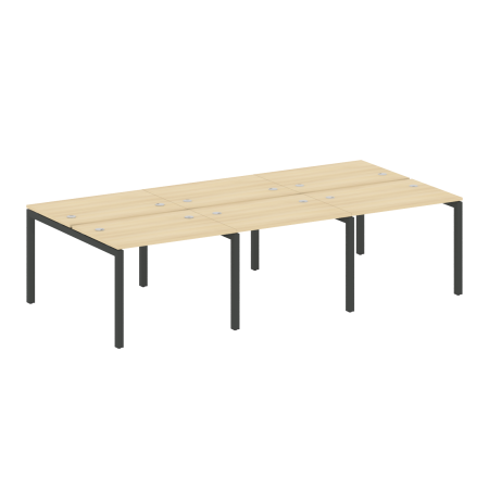 Metal System Quattro Рабочая станция на 6 раб. мест на П-образном м/к 50БП.СМ-6.1 Акация Лорка/Металл Антрацит 3000*1475*750 Metal System Quattro Рабочая станция на 6 раб. мест на П-образном м/к 50БП.СМ-6.1 Акация Лорка/Металл Антрацит 3000*1475*750