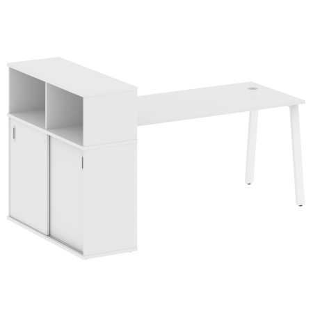 Metal System Стол письменный с шкафом-купе на А-образном м/к БА.РС-СШК-3.4 Т Белый/Металл Белый 2010*1120*1098 Metal System Стол письменный с шкафом-купе на А-образном м/к БА.РС-СШК-3.4 Т Белый/Металл Белый 2010*1120*1098