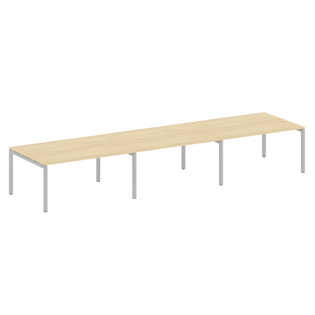 Metal System Quattro Переговорный стол (3 столешницы) на П-оразном м/к 50БП.ПРГ-3.4 Акация Лорка/Металл Серый 4800*1235*750
