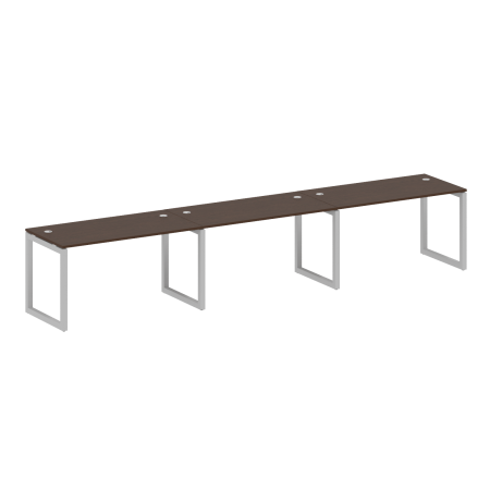 Metal System Quattro Рабочая станция на 3 места на О-образном м/к 50БО.СМ-3.3 Венге Цаво/Металл Серый 4200*720*750