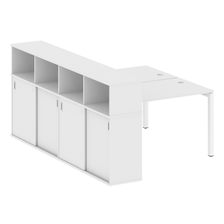 Metal System Quattro Рабочая станция с шкафом-купе на П-образном м/к 50БП.РС-СШК-4.2 Т Белый/Металл Белый 1610*2332*1098 Metal System Quattro Рабочая станция с шкафом-купе на П-образном м/к 50БП.РС-СШК-4.2 Т Белый/Металл Белый 1610*2332*1098