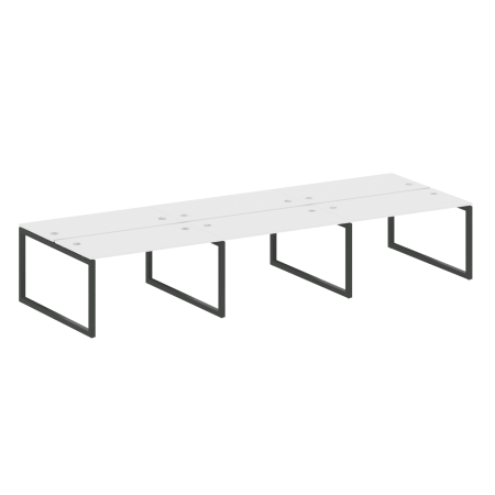 Metal System Quattro Рабочая станция на 6 раб. мест на О-образном м/к 50БО.СМ-6.3 Белый/Металл Антрацит 4200*1475*750